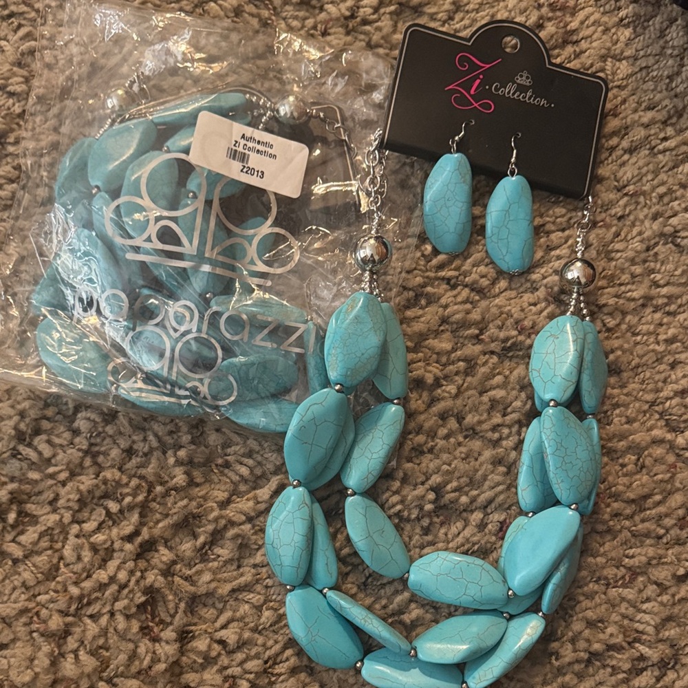 Paparazzi ZI COLLECTION 2020 Authenticate Turquoise Necklace x 2!!
